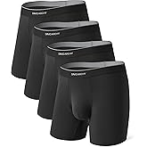 DAVID ARCHY Mens Underwear Breathable Second Skin Soft Modal Boxer Briefs for Men Pack, Wide Waistband No Ride Up