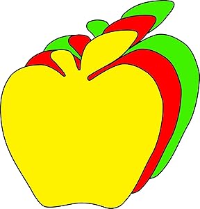 3” Apple Tri-Color Creative Cut-Outs, 31 Cut-Outs in a Pack for Fall Projects, Decorations, Learning Games, Classroom, Kids’ School Craft Projects