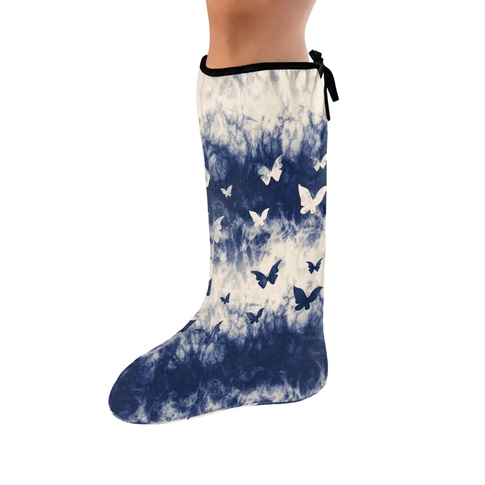 LedBack Kids Leg Cast Cover Sock Blue Tie Dye Print