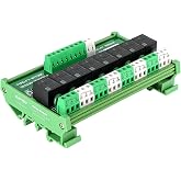 GUETNEU Relay Board, 8 Channel 1 SPDT DIN Rail Mount 24V DC/AC Relay | Interface Board