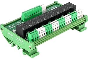GUETNEU Relay Board, 8 Channel 1 SPDT DIN Rail Mount 24V DC/AC Relay, Interface Board