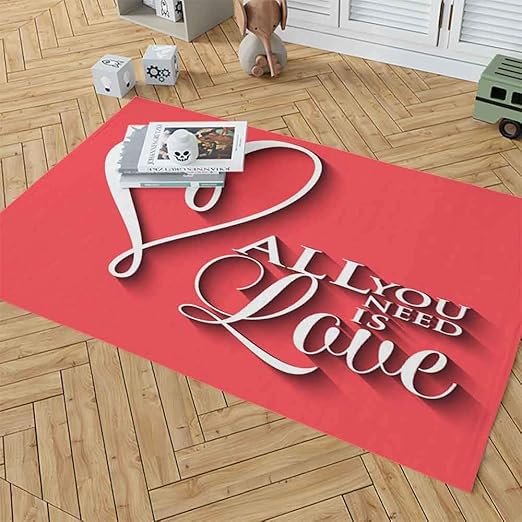Fullentiart Colorful Area Rug Happy Valentines Day Cards