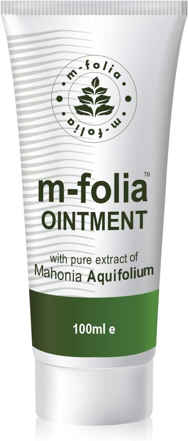 M-Folia Psoriasis Ointment Formulated to Treatment for Psoriasis Eczema and Related Dry Skin Pure Conditions Extract of Mahonia Aquifolium 100ml (1x Pack)