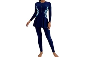 ODIZLI Swimsuit for Muslim Womens Swimwear Long Sleeve Burkini Full Cover Swimsuit Rash Guard Wetsuit Bathing Suit