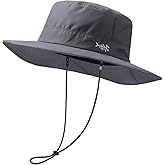 BASSDASH UPF 50+ Water-Resistant Fishing Bucket Hat with Laser Perforated Mesh Adjustable for Men Women Outdoor Hiking