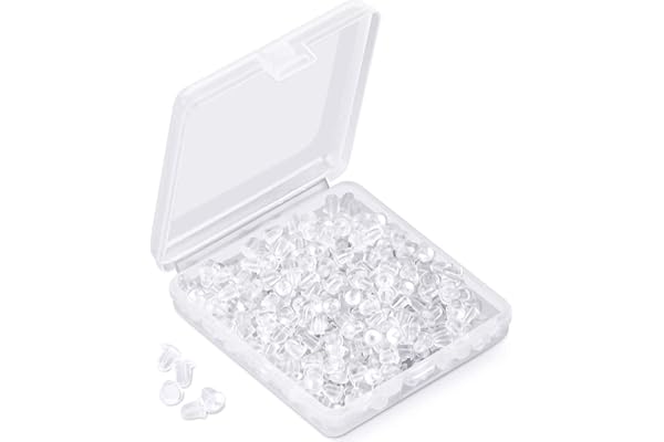Silicone Earring Backs Earring Backings 1200 Pcs Soft Clear Ear Safety Back Pads Backstops Clutch Stopper Replacement for Fish Hook Earring Studs Hoops, Diameter 4mm