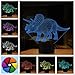 FULLOSUN Dinosaur Gifts, Night Light for Kids Dinosaur T-rex 3D Night Light Bedside Lamp with Remote Control 16 Color Changing Xmas Halloween Birthday Gift for Child Baby Boy