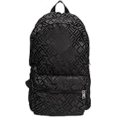 Armani Exchange Men's Malibu Backpack, Black Allover Big Logo, One Size