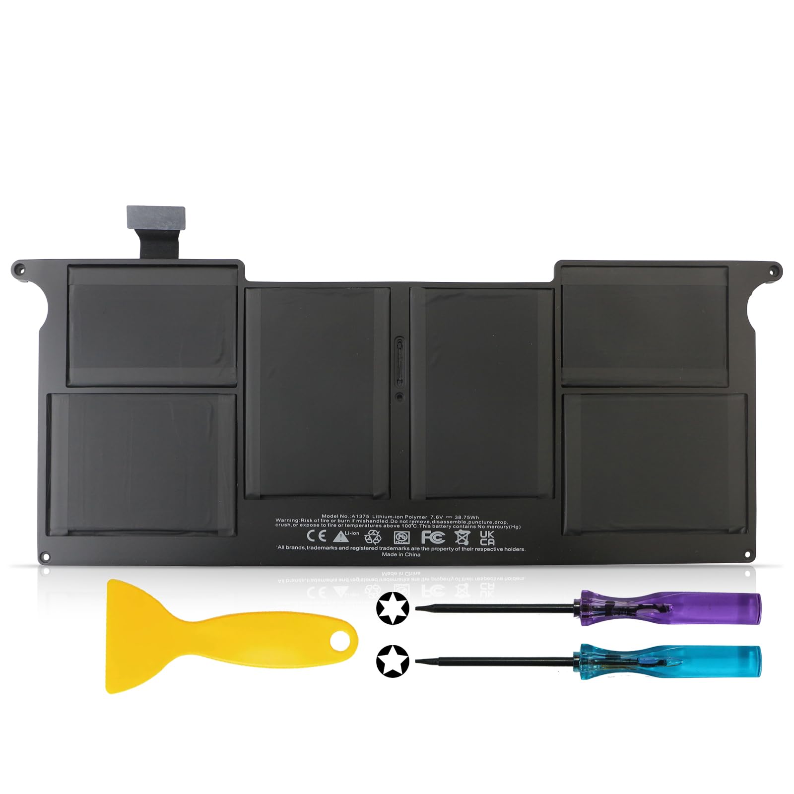 A1375 Laptop Battery Replacement for MacBook Air 11" 11.6" A1370 (Only Late 2010 Version) EMC 2393 MC505LL/A MC506LL/A MC507LL/A MC505ZP/A MC506X/A MC506F/A MC506J/A MC505LZ/A MC505D/A MC505F/A 35Wh