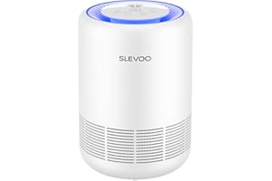 SLEVOO Air Purifiers for Bedroom Pets Smokers in Home, H13 True HEPA Filter Air Cleaner with Fragrance Sponge, Night Light, Timer, Effectively Clean 99.97% Smoke, Dust, Pollen, Pet Dander, Odors, BS-01 White