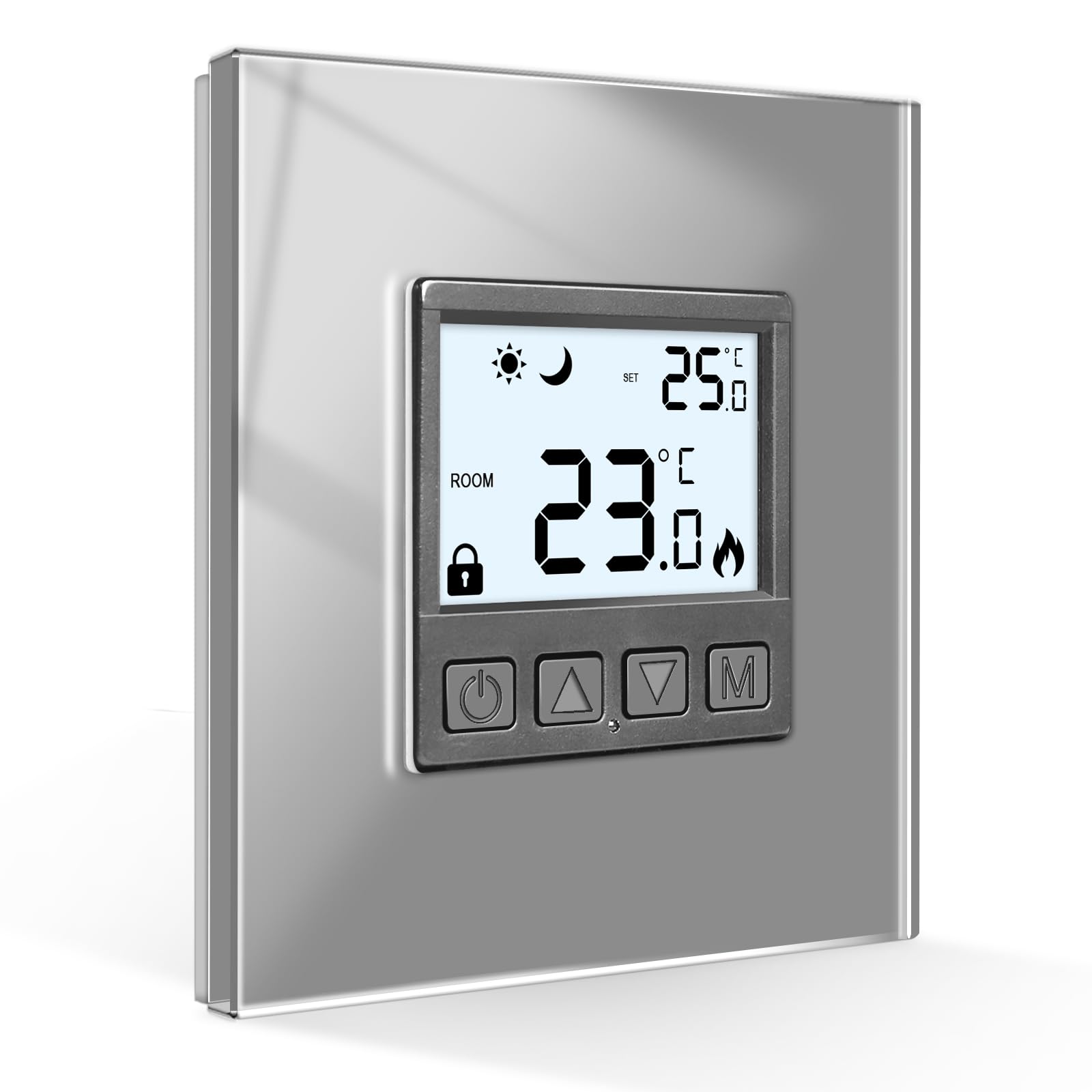 CNBINGO Digital Thermostat Programmable Room Central Heating Thermostats for Combi Boiler,Electric,Water, Gray