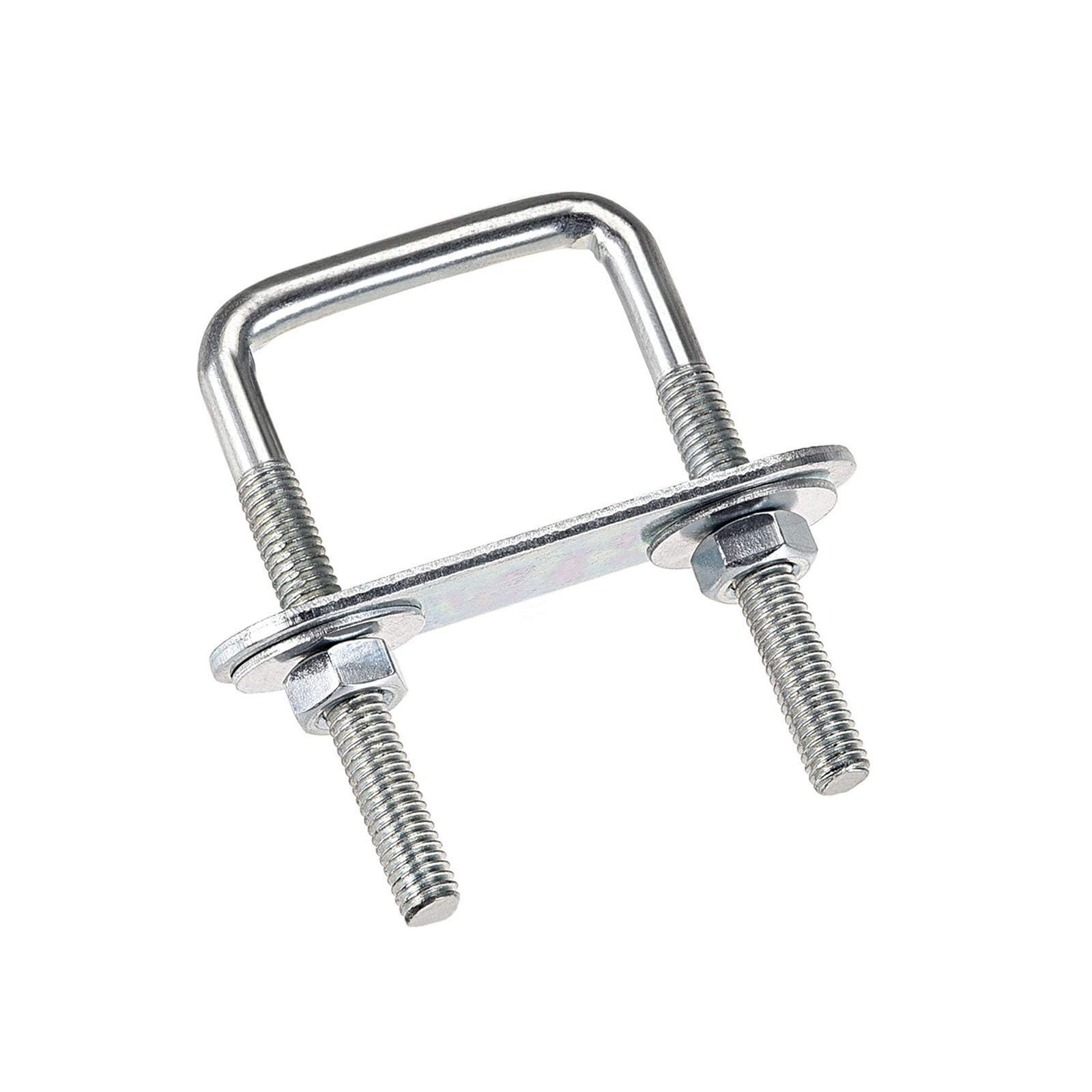 TA-VIGOR 2 sets M6 Square U-Bolts, 35mm Inner Width 60mm Length Steel U-Bolts with Nut, Plate, Washer for Attaching Piping Conduit Cable Tube Brackets Boat Trailer