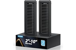 BYEWIRE 2x10 Floor Register, Floor Vent Covers 2 Pack, Steel Adjustable Air Supply Grille Register Vent Cover Grill for Sidewall and Floor, Vent Covers for Home Floor, Black