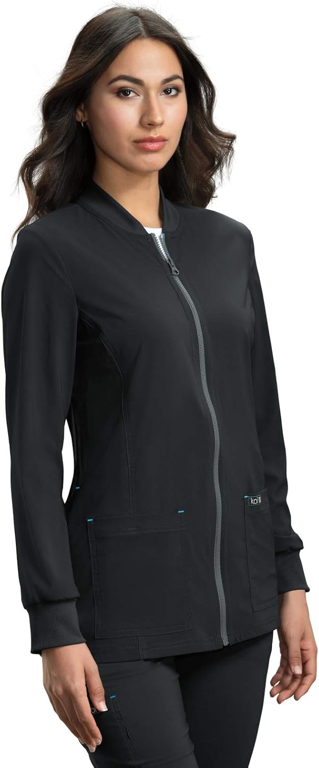 KOI Basics Ultra Comfortable Moisture-Wicking Andrea Scrub Jacket for Women: Clothing