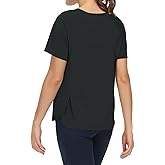 THE GYM PEOPLE Women's Short Sleeve Workout Shirts Breathable Yoga T-Shirts with Side Slits Athletic Tee Tops