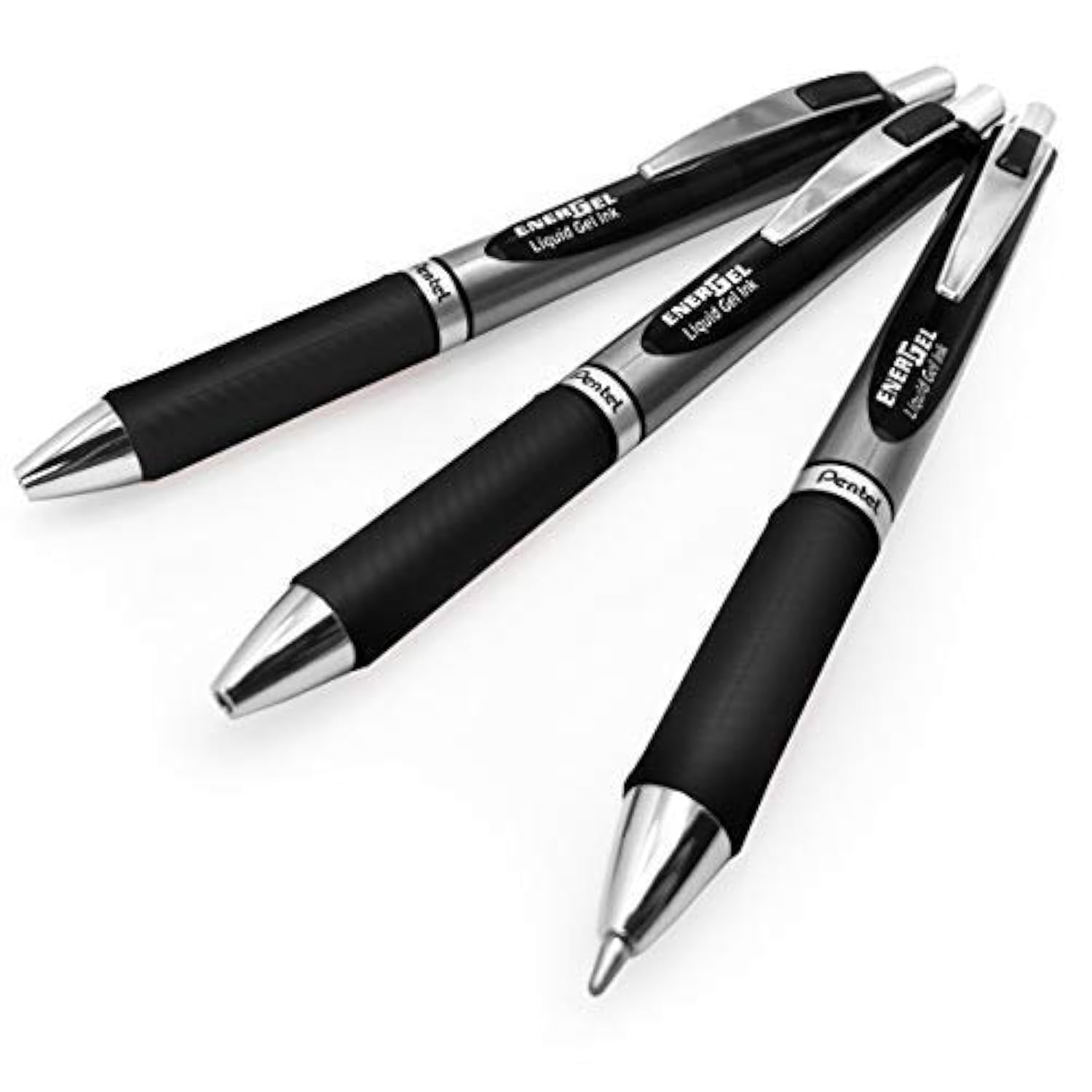 Pentel-Energel BL80 Retractable Liquid Gel Ink Rollerball Pen - 1.0mm - Black - Pack of 3