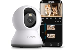 blurams 5G Pet Camera 2K, 360° PTZ Dog Camera with Phone App, Indoor Cameras for Home Security w/Dual-Band WiFi6, 2-Way Audio, Motion Tracking, Color/IR Night Vision, Siren, Cloud&SD