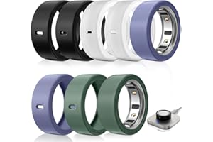 POLYJOY 8 Pack Ring Protector Compatible with Oura Ring Gen 4/Oura Ring Gen 3, Silicone Oura Ring Cover Working Out Accessories Men Women, Direct Charging with Cover-M for 8 9 10 11
