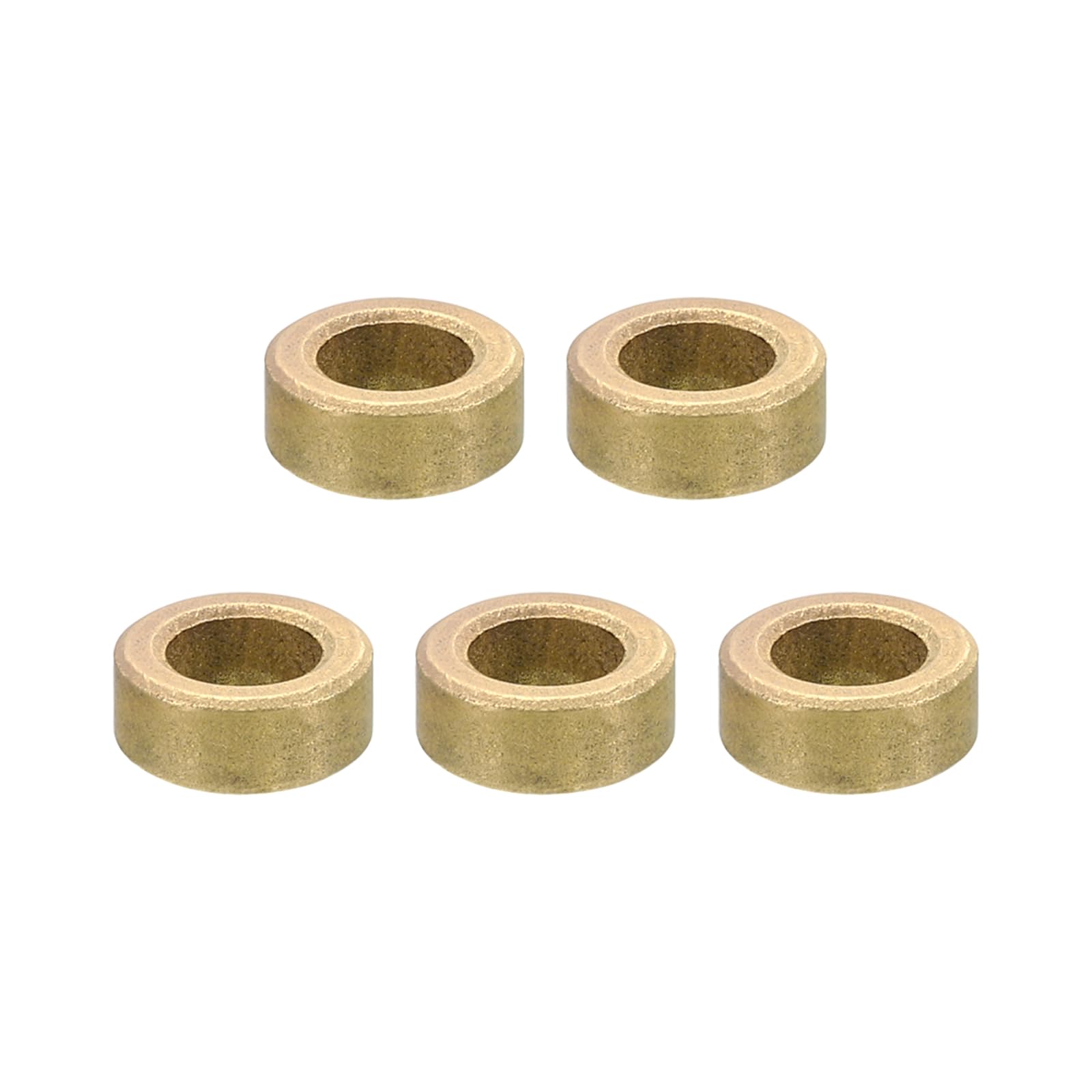 PATIKIL M6 Brass Spacers, 5 Pcs Metal Spacer Brass 6mm ID x 10mm OD x 4mm L Brass Spacers Screw Standoff for 1/4inch or M6 Screw Bolts