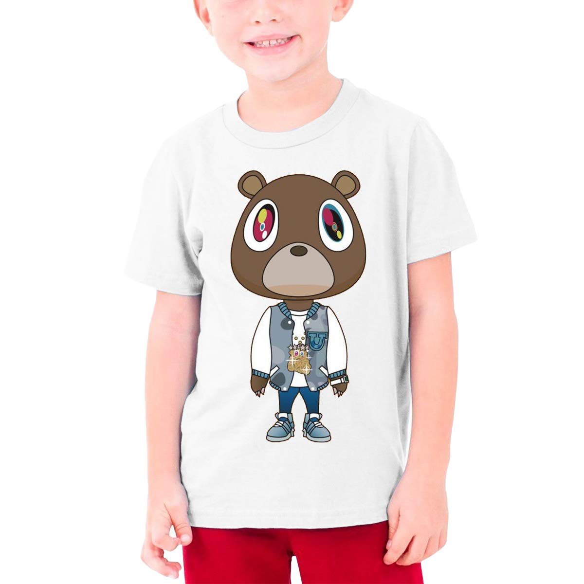 Boy's Rubie Kanye West Kanye West Bear Round Neck Short Sleeve For Sports Shirts