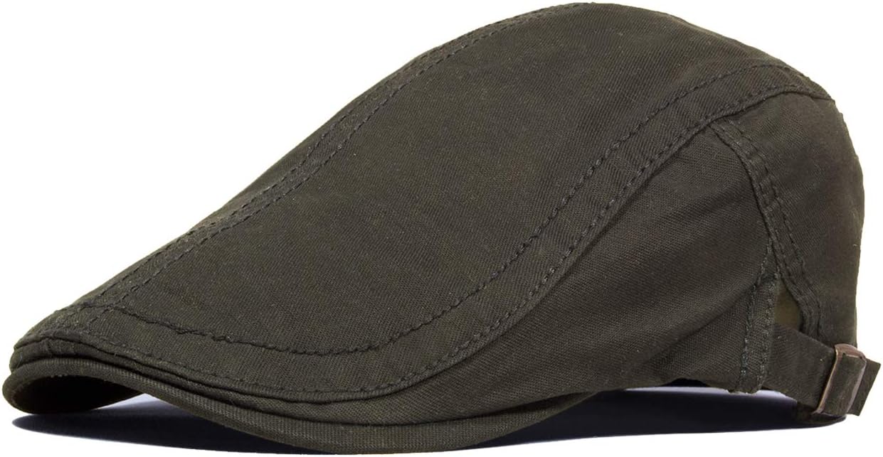 WETOO Summer Mens Beret Newsboy Visor Cap Thin Cotton Golf Irish Black Flat Caps Bakerboy Driving Hats for Men