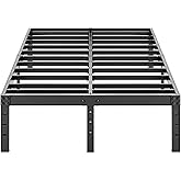 ALDRICH Metal Bed Frame Queen Size - 16 Inch Tall Black Basic Steel Slats Platform, Easy Assembly Heavy Duty Noise Free Bedframes, No Box Spring Needed