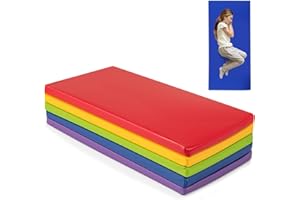 KOTEK 5-Piece Toddler Nap Mats, 2 Inch Thick Foam Kids Rest Mat with PU Cover & Non-Slip Bottom, Floor Sleeping Pads for Kids