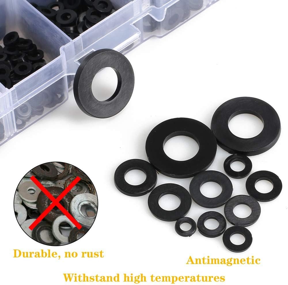 MIZOMOR 500 pièces Rondelles Plastique Rondelles en Nylon Kit