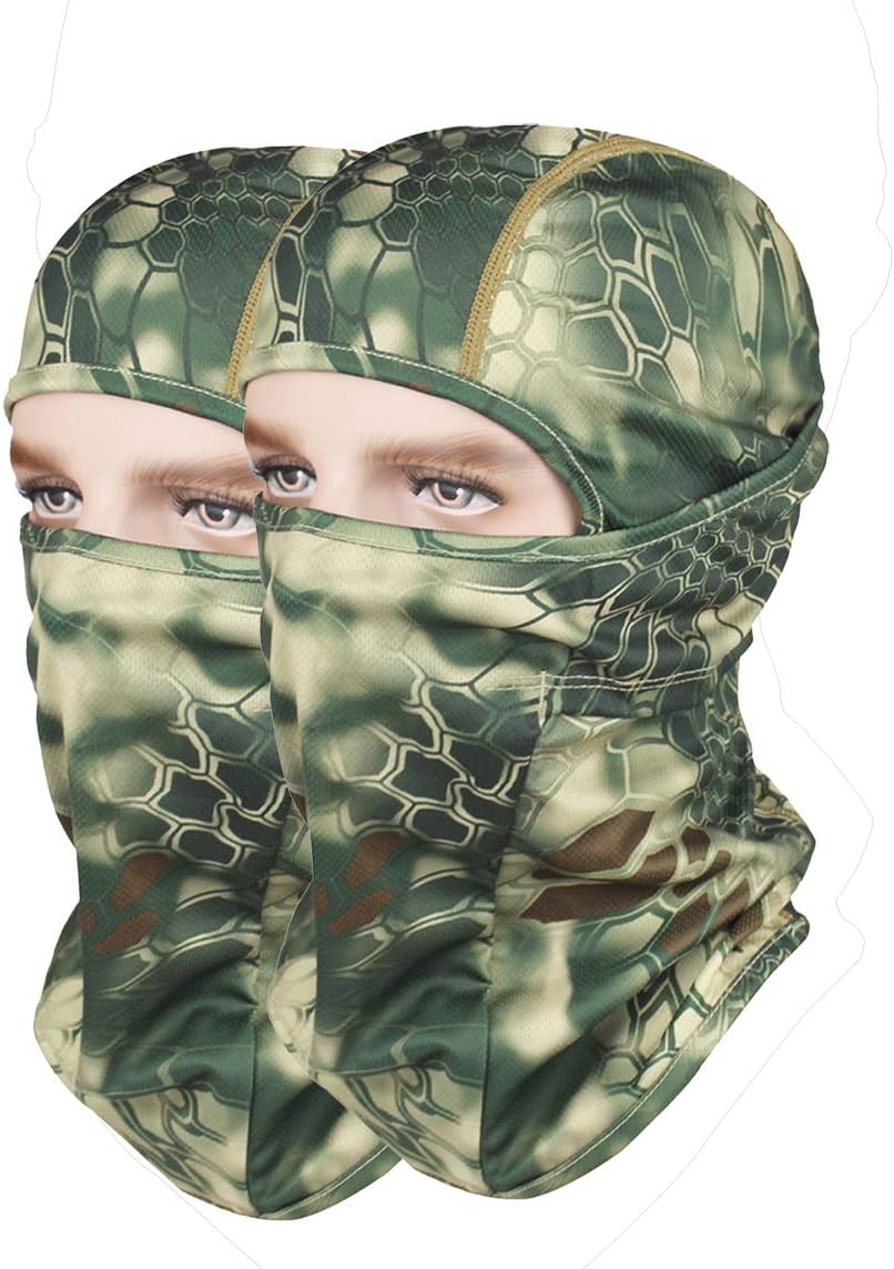 GANWAY Pack of 2 Outdoor Accessories Hunting Fishing Cap Thin Camo Ski Mask Camouflage Motorcycle Headgear Sun Balaclava Hat : Sports & Outdoors