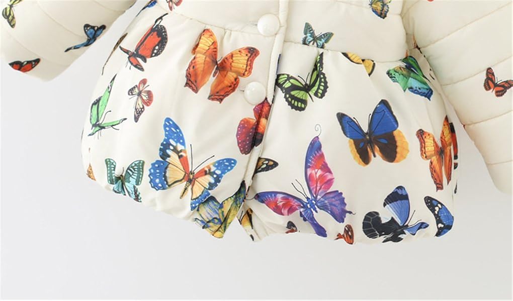 Baby Girls Winter Autumn Cotton Warm Butterfly Jacket Coat: Clothing