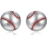 Sterling Silver Football BaseBall Softball Basketball Soccer Stud Earrings Hypoallergenic Sports Jewelry Gifts for Women Sports Lovers
