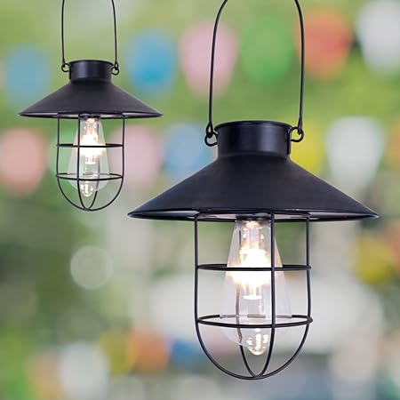 Benross Nautical Marine m. Aufhänger LED Retro Solar Laterne, schwarz