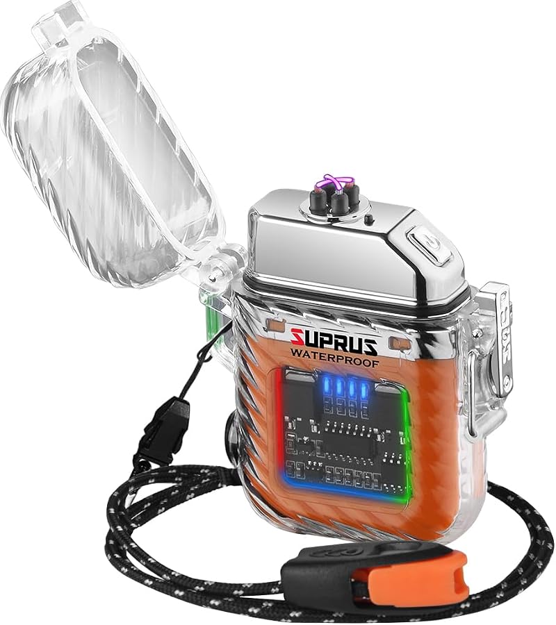 SUPRUS Luminous Lighter 3 Modes USB Rechargeable Dual Arc Plasma Lighter