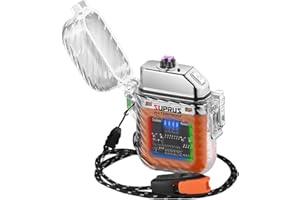 SUPRUS Luminous 3 Modes of Flashlight Windproof Waterproof Lighter Electric Rechargeable Dual Arc Plasma Lighter with Surviva