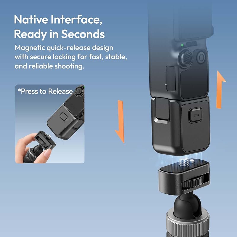 MT95 Mini trípode para dji Action 5 Pro/4/3/Osmo 360 (dji Osmo Pocket 3 4 and Other 1/4") — foto 4 de 8