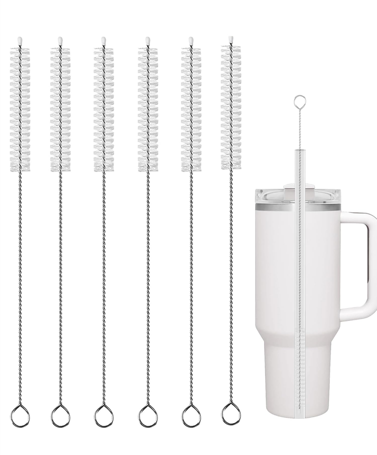 Photo 1 of  3 of 6 Pack Straw Cleaner for Stanley, Straw Cleaner Brush for 40/30/20 oz Stanley Mug, Straw Cleaner Brush for 40 oz Stanley Mug(12inch Pack of 6 Brush)