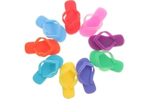 Luxshiny Silicone Drink Markers 9pcs Slipper Shaped Wine Glass Charms Cup Charms Drink Identifier Drinking Cup Mug Tags for H