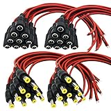 Igreeman 20 Pair DC Power Pigtail Male & Female Cable (Upgrated 18AWG) with 2.1mm x 5.5mm Connectors for Home Security Surveillance Camera Power Adapter and Party lighting Power Connection