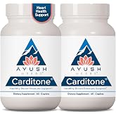 Ayush Herbs Carditone, BP Formula, Arjuna, Calcium, 120 Servings | Natural Heart Health Supplement for Women &amp; Men, Holistic Heart Supplement with Rauwolfia, and Magnesium