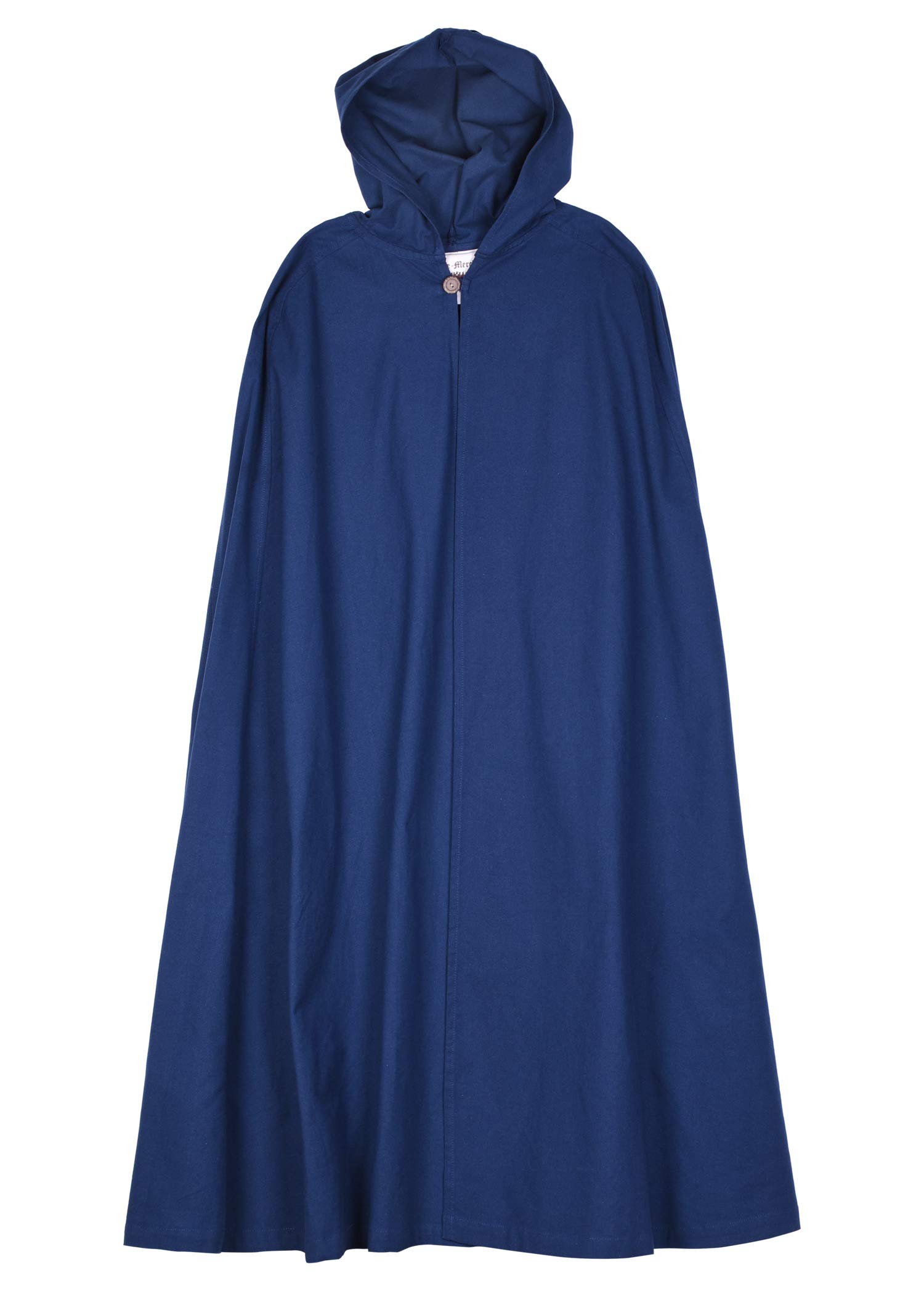 Battle-Merchant Burkhard - Medieval Cloak with Hood - For Men and Women - LARP Wizard Costume - Blue