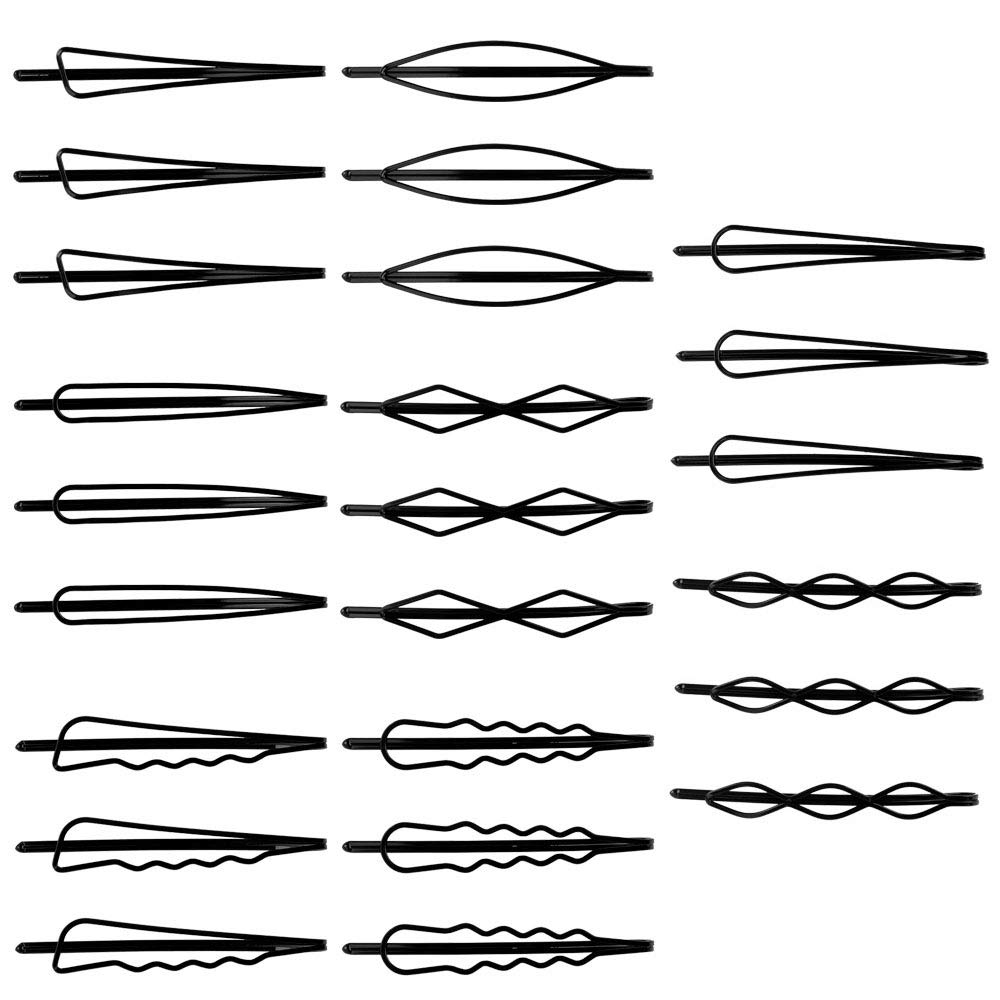 24PCS Hair Clips 8 Styles Hair Grips Hair Pins Hair Styling Accessories Minimalist Easy to Hold Hair Barrette Clips for Thick Hair Thin Hair Women Girls DIY Black