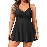 Aqua Eve Plus Size Swim Dress - Two Piece Tankini Swimsuit Tummy Control Bathing Suit with Shorts 2025
