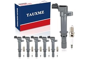 TAUXMZ Ignition Coil Pack and Spark Plugs 3.7 V6 2002 2003 2004 2005 2006 2007 2008 Compatible with Jeep Dodge Ram 1500 Durango Dakota Nitro Grand Cherokee Commander Liberty Raider for UF270 4504