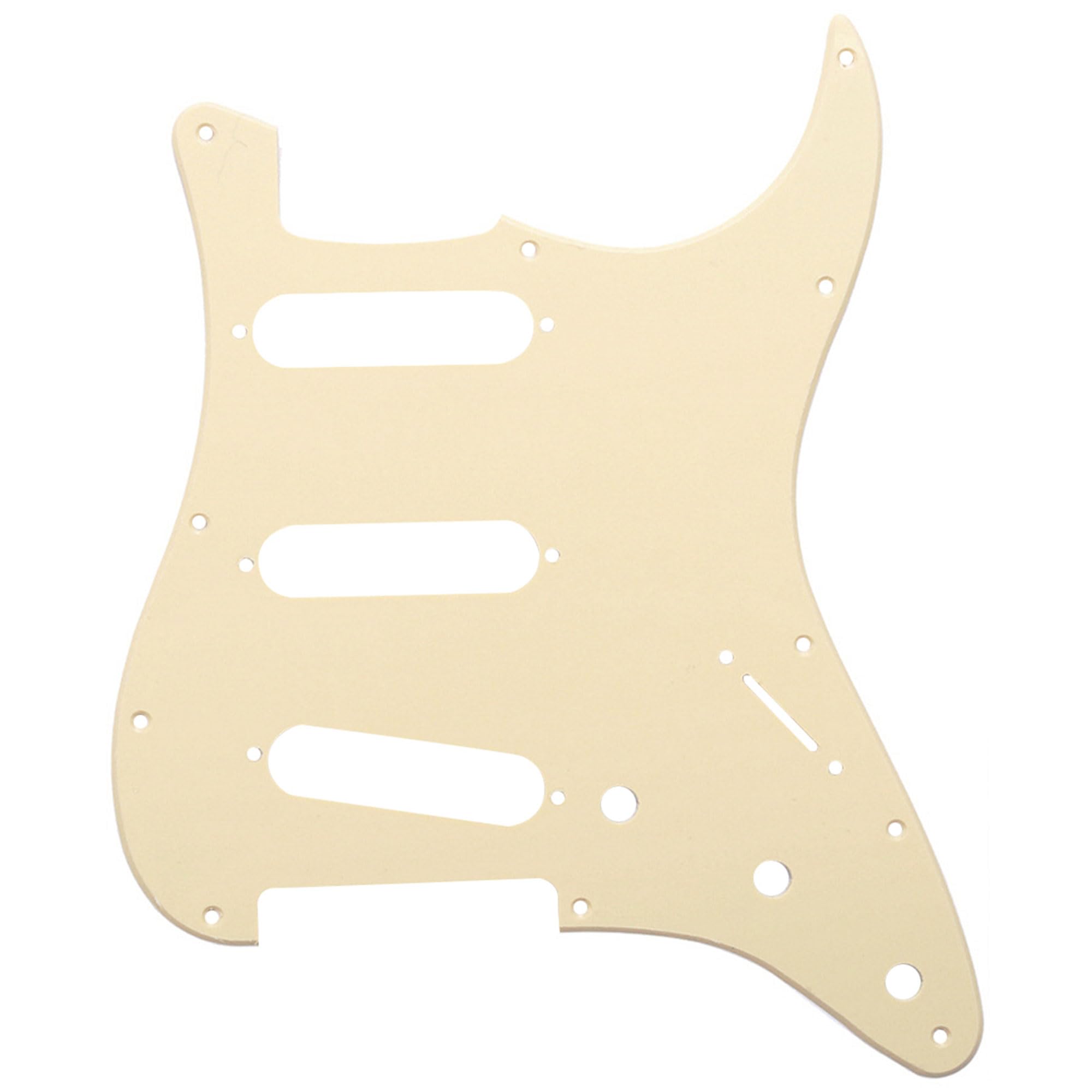 Musiclily 11 Hole SSS Strat Pickguard Scratch Plate for Fender USA/Mexican Standard Stratocaster Modern Style Electric Guitar, 1Ply Cream — image 1