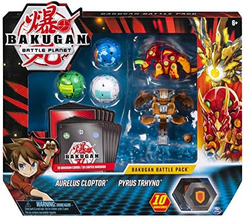 Bakugan Battle Pack 5Pack Darkus Cyndeous & Aurelus Trox Collectible Cards & Action Figures Ages 6 & Up