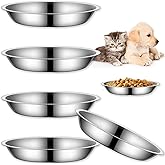4Packs Cat-Bowls Cat Food Bowl - 6.1 Inch Stainless Steel Cats Feed Bowl for Indoor Cats Shallow and Wide Wet Food Plate Pet Feeding Whisker Fatigue Relief Pet Plate for Kitten Puppy (Type-B)