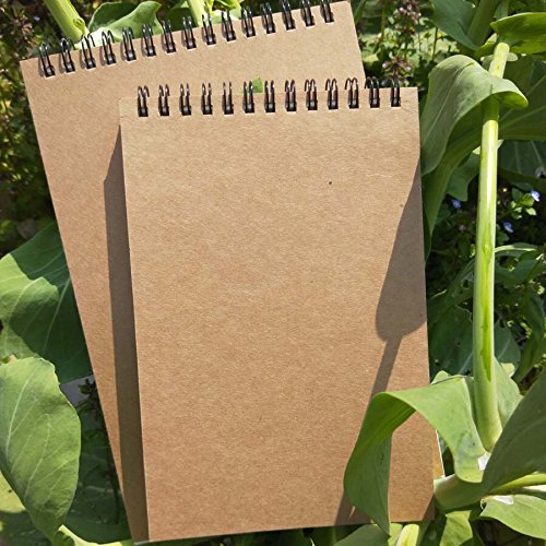 image for VEEPPO A5 Pack of 4/8 Spiral Natural Kraft Cover Blank Paper Notebook 