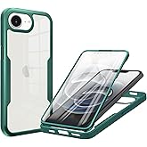 MRRSIWEI for iPhone 16e (Not 16) Case, [Built-in Screen Protector] [Military Grade Shockproof] 360° Full Body Clear Rugged Protective Case Cover for Apple 16e.Full Green