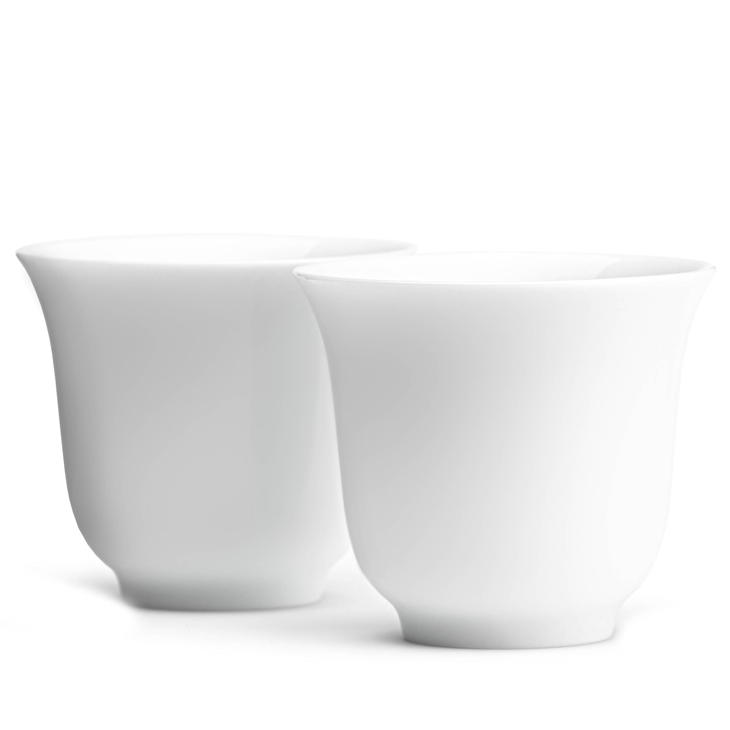Chinese Tea Cup Bone Porcelain - 2 Teacups from China in Thin Porcelain - Not Ceramic Small - Classic Long Shape 50ml Each
