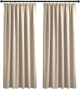 Yorkshire Bedding Thermal Blackout Curtain 66x54 Pencil Pleat Cream view 1